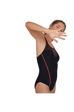 Speedo Endurance 10 Kadın Yüzücü Mayosu TECH PLMT MEDALIST AF BLACK/RED 8-12346B023 YZM