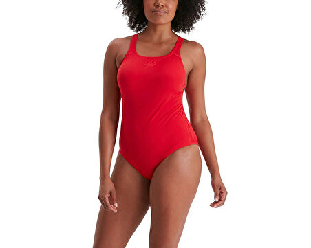 Speedo Eco End+ Ess Mdlt Kadın Yüzücü Mayosu 8-134716446 Kırmızı
