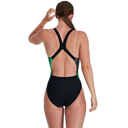 SPEEDO KADIN YÜZÜCÜ MAYOSU PLMT PBCK AF BLACK/GREY 8-06187C515 YZM