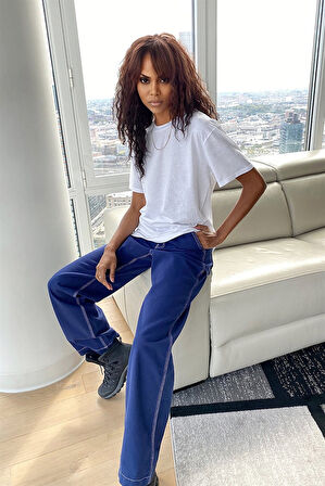 Kadın Beyaz Oversize Bluz Tişört 5053_301