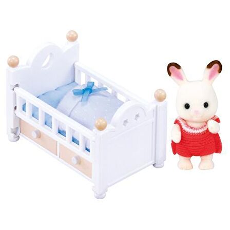 Sylvanian Families Çikolata Kulaklı Tavşan Bebek Yatağı Seti 5017