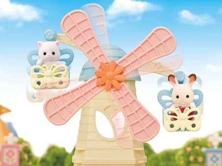 Sylvanian Families Bebek Yel Değirmeni Parkı Oyun Seti İran Kedi Bebek Dahil 5526