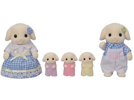 Sylvanian Families Flora Tavşan Ailesi 5'li Figür Seti Üçüz Bebekli 5735