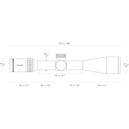 HAWKE Frontier 30mm SFP 2.5-15x50 SF IR (Mil Pro 10x) Yivli Tüfek Dürbünü 18421