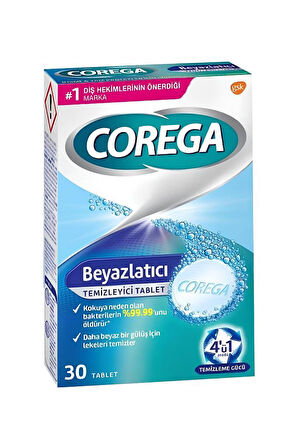 Corega Beyazlatıcı 30lu Protez Temizleme Tableti