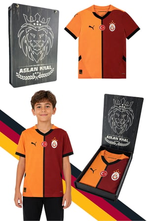 GALATASARAY Home Jersey Replica J Kırmızı Unisex Çocuk Forma Lazer Kutu Hediyeli