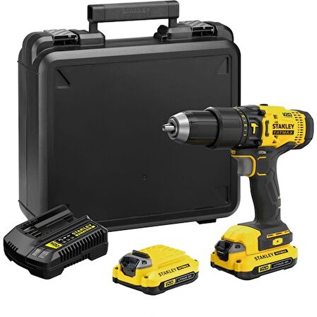 Stanley SCD711C2K 18 Volt Sarı Devir Ayarlı Matkap Seti