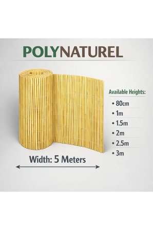TELLİ DOKUMA Doğal Kamış Çit Bambu Hasır Bahçe Gizlilik Çiti 150x500 cm Balkon Teras Çit