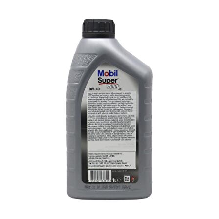 Mobil Super 2000 X1 10W-40 1 Lt Yarı Sentetik Motor Yağı (Üretim Yılı - 2024)