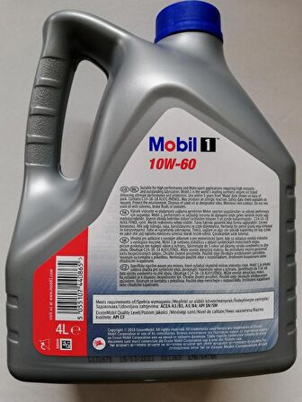 Mobil 1 Motorsport Formula 10W-60 Motor Yağı 4 Litre (Üretim Yılı - 2023)