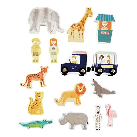 FLOSS & ROCK Ahşap Figürlü Oyun Kutuları/Jungle