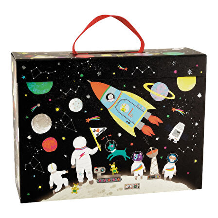 FLOSS & ROCK Ahşap Figürlü Oyun Kutuları/Space