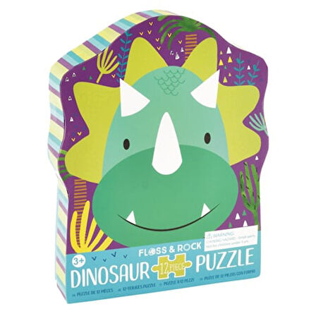 FLOSS & ROCK 12 Parça Şekilli Yap-Boz/Dinosaur