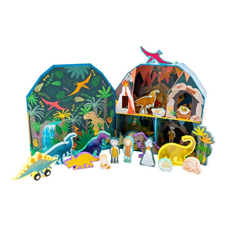 FLOSS & ROCK Ahşap Figürlü Oyun Kutuları / Dino