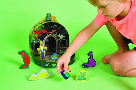FLOSS & ROCK Ahşap Figürlü Oyun Kutuları / Dino