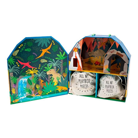 FLOSS & ROCK Ahşap Figürlü Oyun Kutuları / Dino