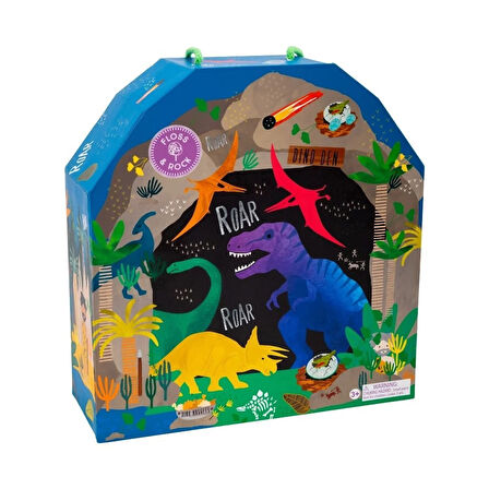 FLOSS & ROCK Ahşap Figürlü Oyun Kutuları / Dino