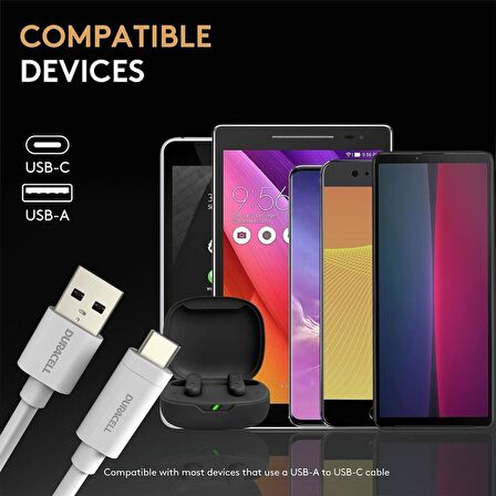 Duracell 1m USB-A to USB-C Şarj Kablosu - Beyaz