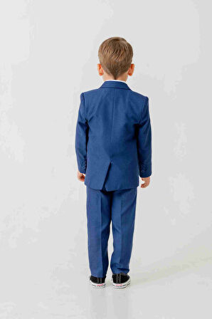 Mini Gentleman Erkek Çocuk Takım Elbise - 5 Parça (Ceket, Yelek, Gömlek, Pantolon, Papyon)