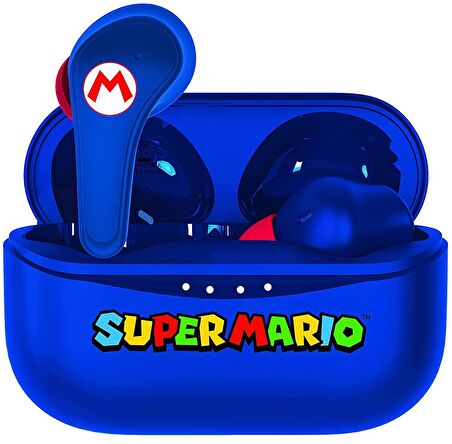 Nintendo Super Mario Kablosuz Kulaklık Earpods Lisanslı Şarj Kutulu Mavi