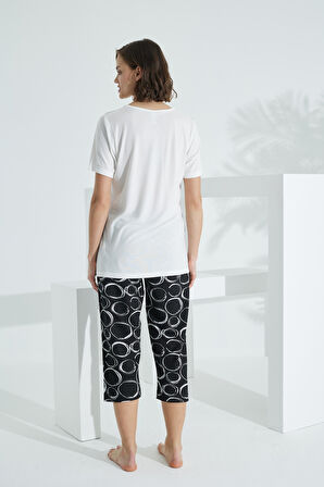 Bambu Soft Kumaş Kısa Kol Kapri Takım 71040