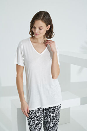 Bambu Soft Kumaş Kısa Kol Kadın Kapri Takım 71037