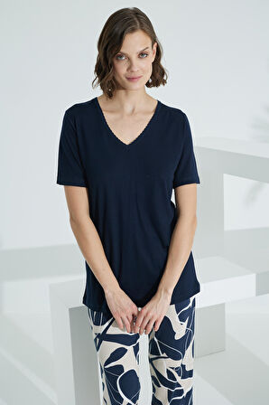 Bambu Soft Kumaş Kısa Kol Kapri Takım 71039