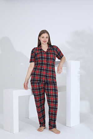 Angelique Bambu Kısa Kol Önden Düğmeli Kadın Pijama Takımı 22007