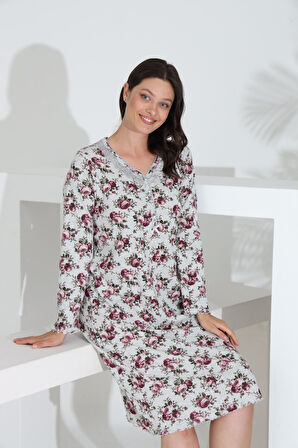 Angelique %100 Pamuk Uzun Kol Kadın Elbise 21605