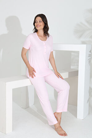 Bambu Kısa Kol Hamile Lohusa Pijama Takım 30241Y-30245Y