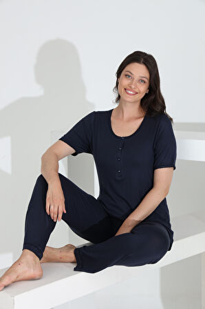 Bambu Kısa Kol Hamile Lohusa Pijama Takım 30241Y-30245Y