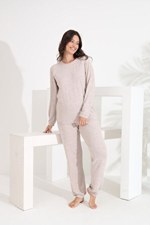 Etoile %100 Pamuk Uzun Kol Manşetli Cepli Kadın Pijama Takımı 98414