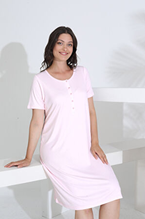 Bambu Kısa Kol Hamile Lohusa Gecelik Elbise 30280-30283