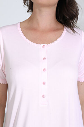 Bambu Kısa Kol Hamile Lohusa Gecelik Elbise 30280-30283