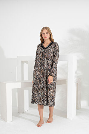 Angelique %100 Pamuk Uzun Kol Kadın Elbise 22533