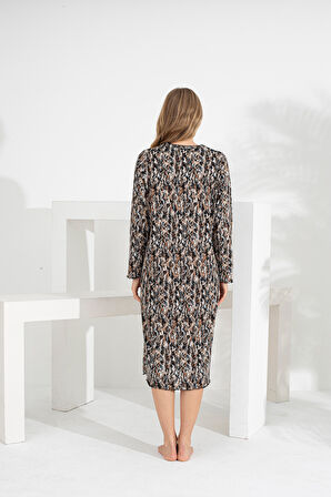 Angelique %100 Pamuk Uzun Kol Kadın Elbise 22533