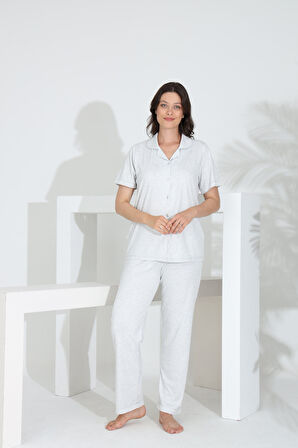 Bambu Boydan Düğmeli Hamile Lohusa Pijama Takım 30201Y-30205Y