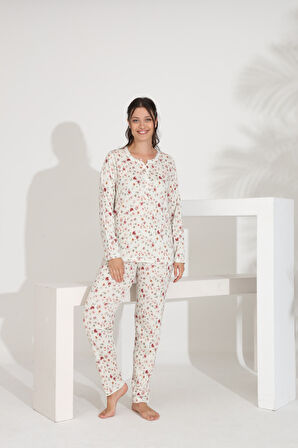 Etoile %100 Pamuk Uzun Kol Kadın Pijama Takımı 98289