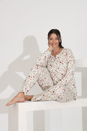 Etoile %100 Pamuk Uzun Kol Kadın Pijama Takımı 98289