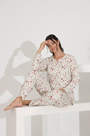 Etoile %100 Pamuk Uzun Kol Kadın Pijama Takımı 98289