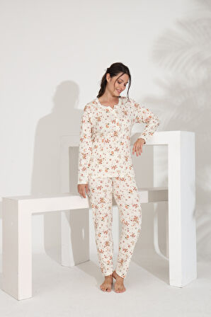 Etoile %100 Pamuk Uzun Kol Kadın Pijama Takımı 98288