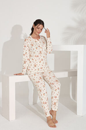Etoile %100 Pamuk Uzun Kol Kadın Pijama Takımı 98288