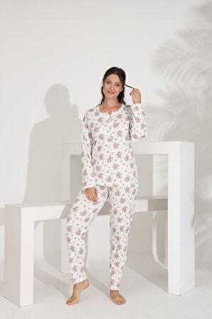 Etoile %100 Pamuk Uzun Kol Kadın Pijama Takımı 98290