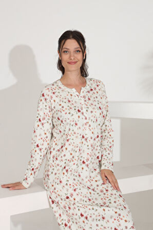 %100 Pamuk Uzun Kol Kadın Elbise 91226