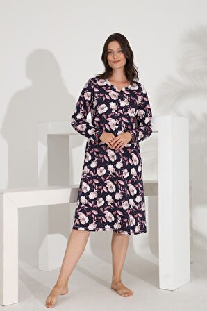 %100 Pamuk Uzun Kol Kadın Elbise 91224