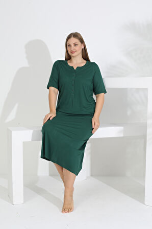 Etoile Kadın Bambu Kısa Kol Gecelik 