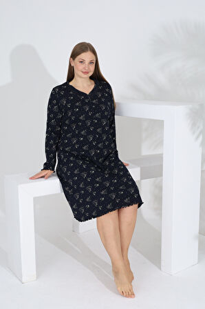 Angelique %100 Pamuk Uzun Kol Kadın Elbise 22538