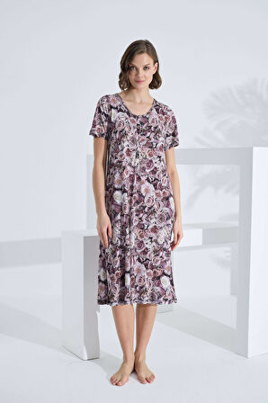 Bambu Kısa Kol Yazlık Kadın Elbise 72232