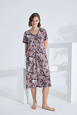 Bambu Kısa Kol Yazlık Kadın Elbise 72232