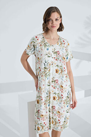 Bambu Kısa Kol Yazlık Kadın Elbise 72238